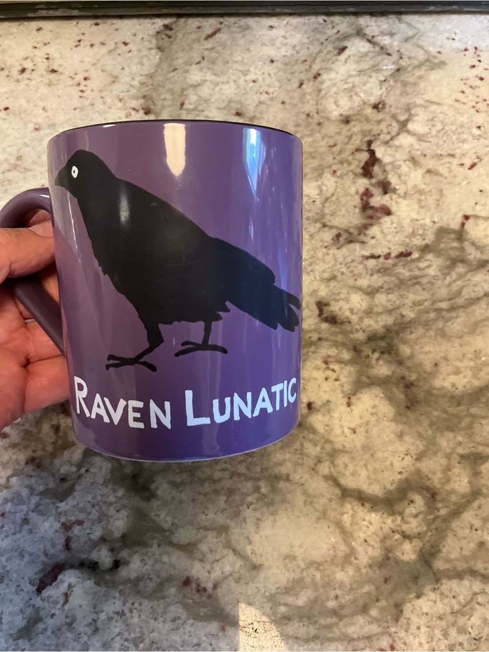 Hatley Purple "Raven Lunatic" Ceramic Mug